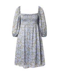 Šaty 'Korbina' světlemodrá / žlutá / černá