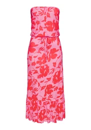 Letní šaty pink / červená