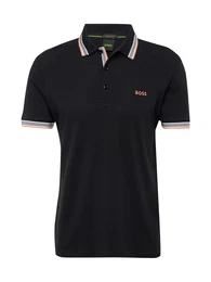 Poloshirt 'Paddy' apricot / schwarz / wei