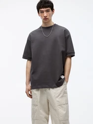 Pull&Bear T-Shirt anthrazit/weiß
