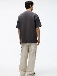Pull&Bear T-Shirt anthrazit/weiß