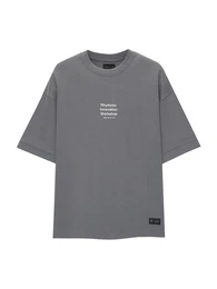 T-Shirt rauchblau / schwarz / wei