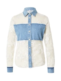 Halenka modrá džínovina / vínově červená