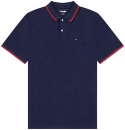 Poloshirt 'POLO SHIRT' navy / rot