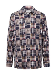 Hemd 'WOMACK' navy / braun / dunkelrot / wei