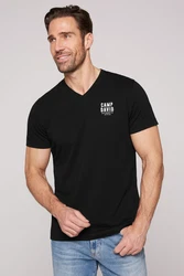 CAMP DAVID Shirt mit Logo-Print schwarz/wei