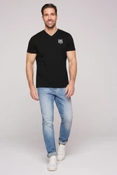CAMP DAVID Shirt mit Logo-Print schwarz/wei