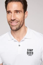 CAMP DAVID Poloshirt 'SO:UL' schwarz / weiß