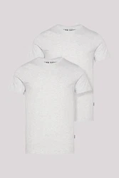 CAMP DAVID T-Shirt im 2er Pack mit Rundhals hellgrau
