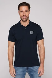 CAMP DAVID Poloshirt 'SO:UL' nachtblau/weiß