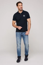 CAMP DAVID Poloshirt 'SO:UL' nachtblau/weiß