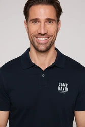 CAMP DAVID Poloshirt 'SO:UL' nachtblau/weiß