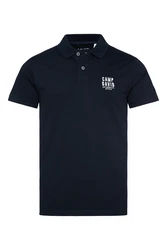 CAMP DAVID Poloshirt 'SO:UL' nachtblau/weiß