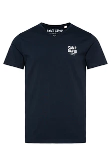 CAMP DAVID Shirt mit Logo-Print navy/wei