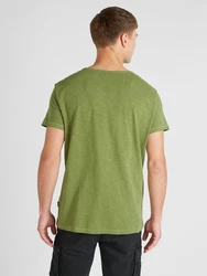 BLEND T-Shirt 'Ashton' Split Neck Tee oliv