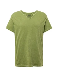 BLEND T-Shirt 'Ashton' Split Neck Tee oliv