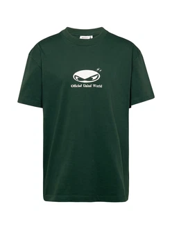 WEEKDAY T-Shirt dunkelgrn/wei
