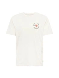T-Shirt 'CONNECTION' pastellorange / schwarz / wei