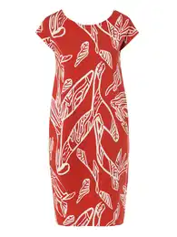 Šaty 'Koka' světle béžová / světle červená