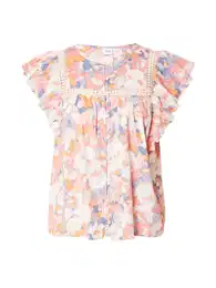 Bluza plava / svijetlonarančasta / prljavo bijela