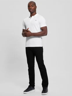 GUESS Poloshirt schwarz/weiß