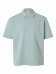 SELECTED HOMME Hemd Ben Seersucker grn / wei