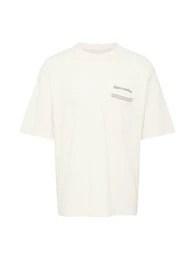 T-Shirt ecru / dunkelgrn / rosa