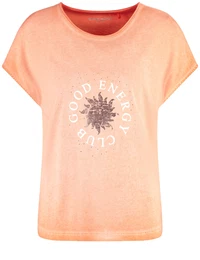 Tričko meruňková / vínově červená / průhledná / bílá