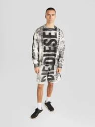 DIESEL Sweatshirt 'S-BUNT-BISC' hellgrau/dunkelgrau/schwarz