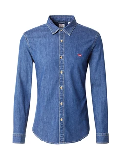 LEVI'S Hemd 'Battery' blue denim / rot LEVI'S Hemd 'Battery' blue denim / rot