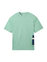 T-Shirt navy / hellgrau / mint / wei
