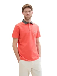 TOM TAILOR Poloshirt T-Shirt (1-tlg) blaumeliert/melone