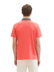 TOM TAILOR Poloshirt T-Shirt (1-tlg) blaumeliert/melone