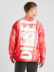 DIESEL Sweatshirt 'S-BUNT-BISC' rot/weiß