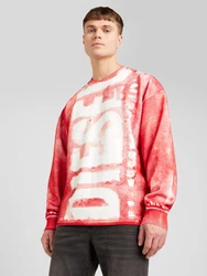 DIESEL Sweatshirt 'S-BUNT-BISC' rot/weiß