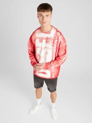 DIESEL Sweatshirt 'S-BUNT-BISC' rot/weiß