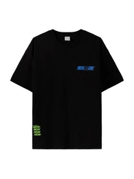 T-Shirt aqua / hellblau / orange / schwarz