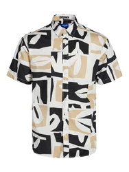 Jack & Jones Kurzarmhemd JORJOSHUA ARUBA mokka/schwarz/wei