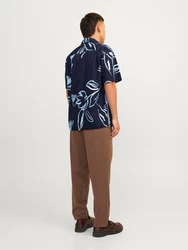 JACK & JONES Hemd 'Palma Resort' marine/hellblau/wei