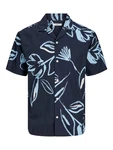 JACK & JONES Hemd 'Palma Resort' marine/hellblau/wei