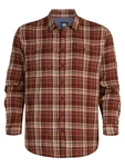 Petrol Industries Hemd 'Bristol' beige / kastanienbraun / schoko / orange