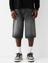 Bershka Shorts schwarz/denim