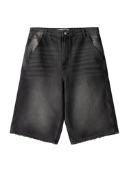 Bershka Shorts schwarz/denim