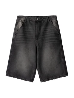 Bershka Shorts schwarz/denim