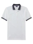 OLYMP Poloshirt Casual Weiß/Dunkelblau/Creme
