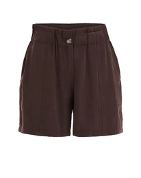 Kalhoty se sklady v pase tmavě hnědá