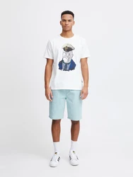BLEND Hose hellblau/weiß