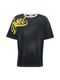 T-Shirt 'T-ROXT-SLITS' gelb / schwarz / wei