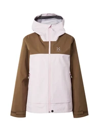 Outdoorová bunda brokátová / pastelově růžová / bílá