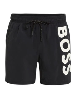 BOSS Badeshorts 'Octopus' schwarz/weiß